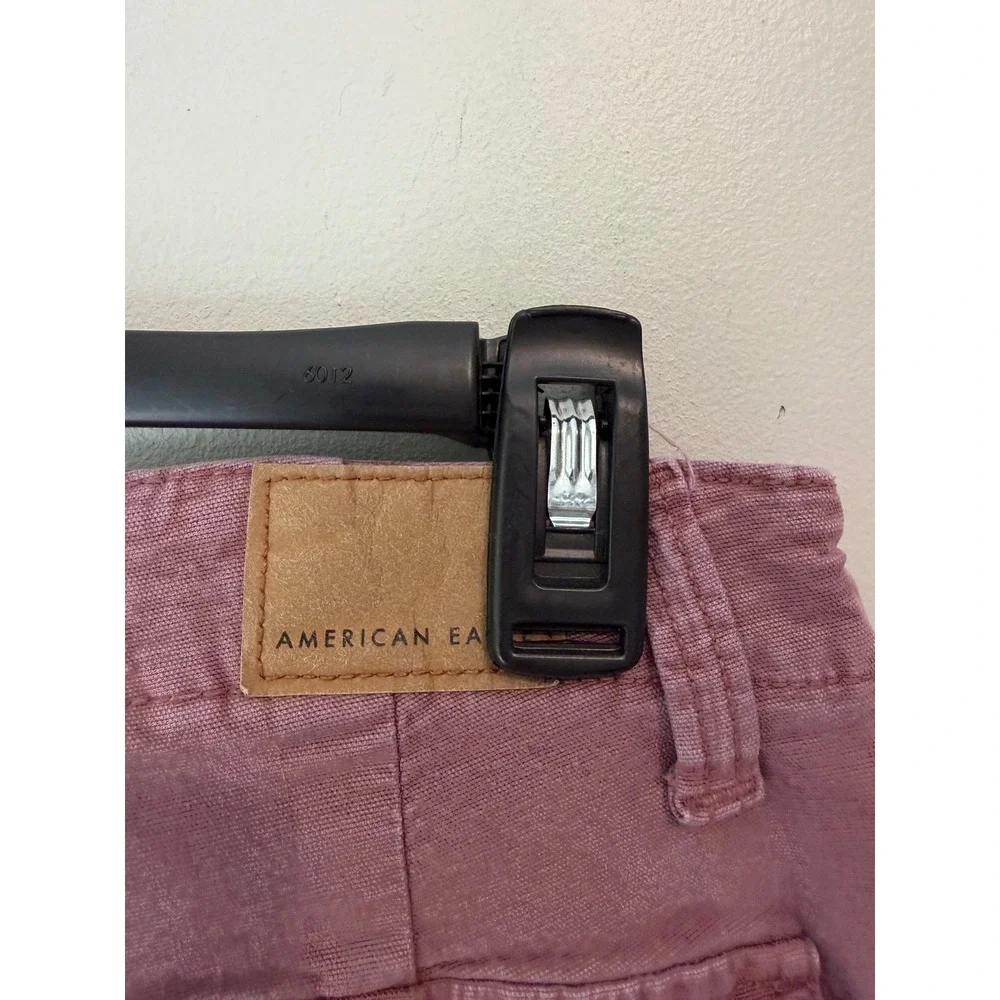 American Eagle Stretch Flare Utility Pants Mauve Purple Size 2 Long High Rise